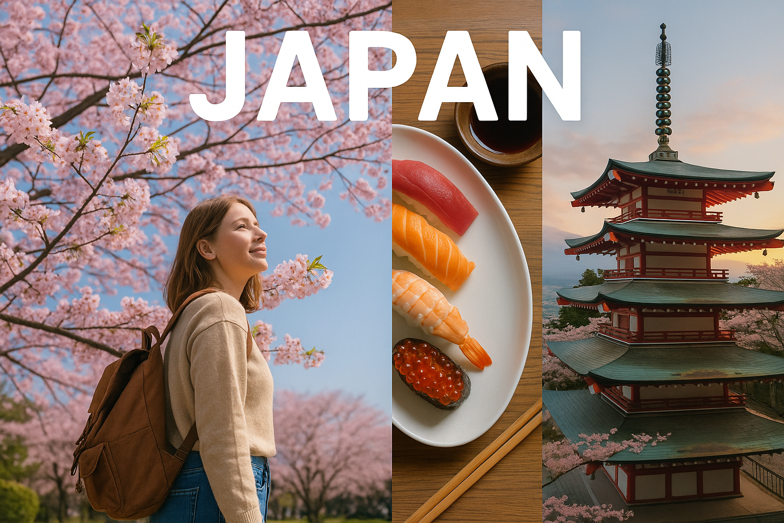 japan see cherry blossoms taste fresh sushi and visit ancient temples.