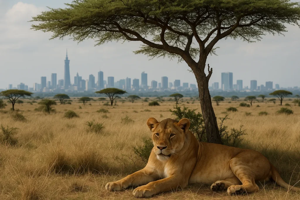lion in nairobi national park