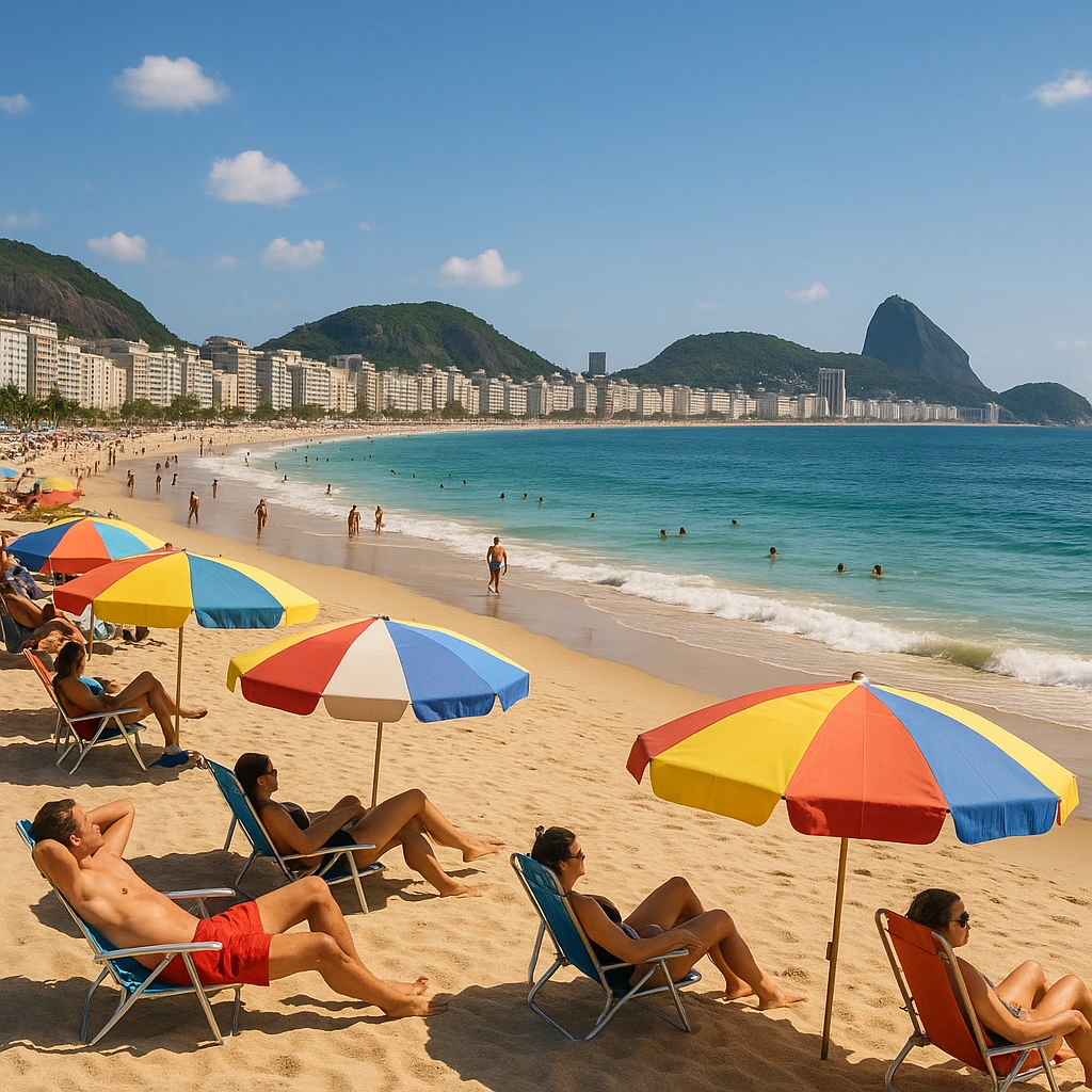 relax on the sunny beaches of copacabana in brazil