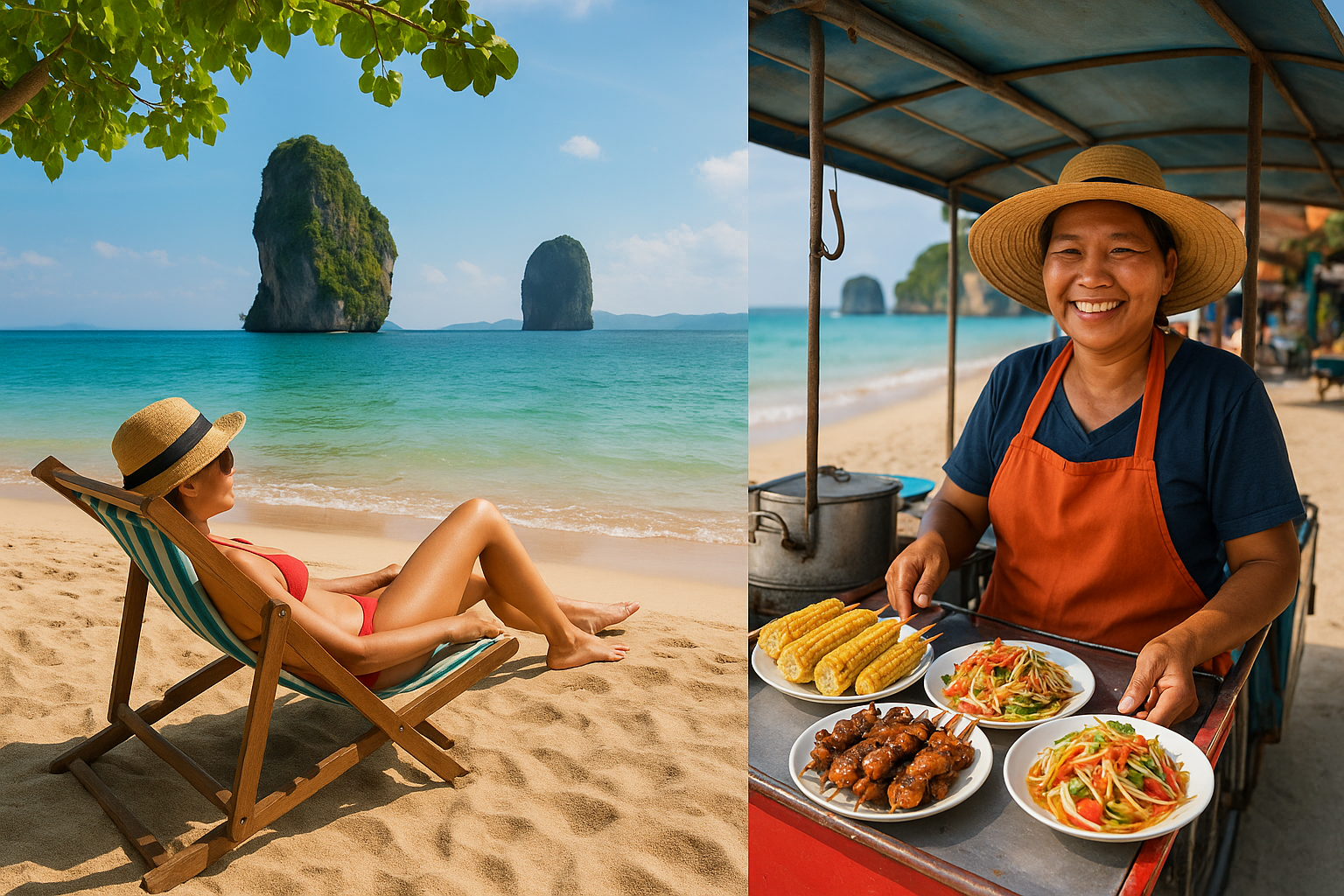 thailand relax on beautiful beaches and try tasty street food.